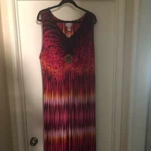 Multicolored floor length maxi dress. Beautiful on